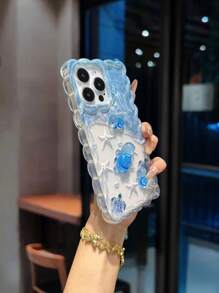 Sea Turtle Holographic Glow-In-The-Dark Painted Protective Case With Chinese Style Pendant, Wavy Pattern,Chain, Suitable For IPhone16/IPhone15/XR/IPhone16 PROMAX/7P8P/P12 PROMAX/P13 PROMAX/P14 PROMAX/P13/P14/P11/P12/P14 Female Soft Anti-Fall XS/S/XS MAX/78GES2iPhone15 Promax Apple 13 Phone Case 14 Apple 11 Soft Shell P12 Anti-Fall XS Phone Case Protective Cover - Multicolor - View 4