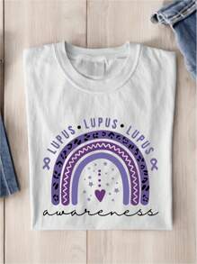 Lupus Awareness Shirt, Ribbon Lucus Awarenss T-Shirt, Lupus Care Support Tee, Gift For Lupus Fighter Support, Survivor Lupus Shirts EW-26