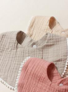 Set de 3 baberos de muselina de algodón lindos para bebé, adecuados para uso diario - Multicolor - Ver 5