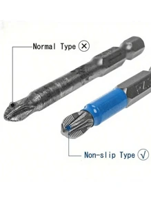 6pcs Magnetic Cross Head Drill Bits - Anti-Slip PH1 PZ1 PH2 PZ2 PH3 PZ3 50mm Length With Teeth - 1/4" Hex Shank Single Head For Electric Screwdriver Drill - Multicolor - View 11