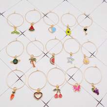 30 Mixed Lot Wine Glass Charm Enamel Pendant For Wineglasses Goblet Wedding Party Hanging Ornament Decoration
