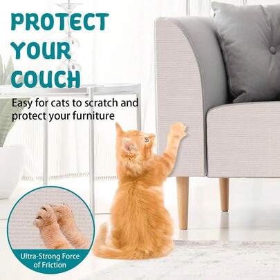 1 pezzo Tappetino in poliestere che può essere tagliato e incollato liberamente sulla parete per proteggere i mobili, tappetino adesivo fai-da-te per grattare per gatti