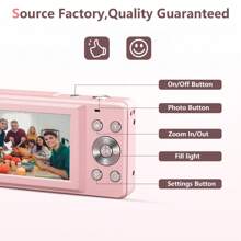 Digital Camera, 44MP FHD 1080P Camera For Kids With 32GB Card, Point And Shoot Digital Camera For Teens With 16X Zoom, Portable Kids Camera Gifts For Girls Boys Student Children