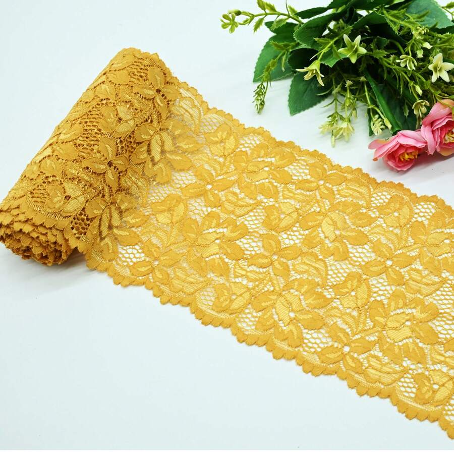 VEN003 "Elegant Lace: Delicacy That Transforms Your Creation" - Mustard - View 1