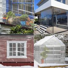 8x10 FT Thicken Clear Tarp Waterproof, Anti-Tear Windproof Garden Transparent Poly Tarpaulin, Snowproof Plant Cover, Insulation Shed Cloth With Grommets For Porch Patio Camping Supplies - Transparent - View 11