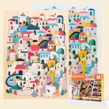 1 st. Vormpuzzel voor kinderen Decompressiedecoratie, Wukong-huisstapelspeelgoed, Cartoon uniek ruimteverbeeldingsbouwspel, educatief speelgoedcadeau voor jongens en meisjes