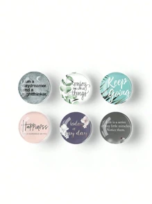 3pcs/6pcs/12pcs Set Random Inspiring Quote Crystal Glass Fridge Magnets