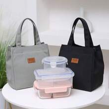 1 pieza Bolsa de almuerzo portátil y ligera, conveniente para guardar el almuerzo en la escuela, oficina, picnics, con asa para llevar