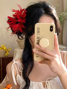 1pc Women Elegant Navy Blue Cosmos Flower Hair Clip, Sweet Simulation Floral Side Hairpin With Retro Vibe For Photo Shooting Claw Clips Hair Claws Hair Barrettes