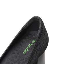 Women's Chunky Low Block Heels Square Toe Work Pumps Comfortable Knitted Closed Toe Dress Wedding Shoes - màu đen - Xem 5