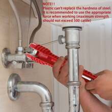 8 In 1 Multifunctional Faucet Wrench (1 Count), Sink Faucet Installer Tool, Basin Wrench For Small Space Toilet Kitchen Bathroom - Red - View 6