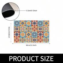 1pc Vintage Geometric Pattern Non-Slip Silica Gel Kitchen Carpet, 3D Printed Rectangular, Suitable For Living Room, Bedroom, Hallway, Bathroom, Laundry Room - Polyester Rug, For Indoor And Outdoor Home Decor - FUCFD128 - View 15