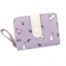 Girl's Cartoon Rabbit Wallet, Student Zipper Coin Purse, Ladies Short Wallet, Tri-Fold Coin Pouch, Multi-Card Holder - Multicolor - View 7
