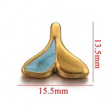 5 件套 304 不锈钢 18K 镀金珐琅蓝色美人鱼尾巴海洋可爱吊坠，手工制作的手链项链，沙滩派对装，女士礼物 DIY 珠宝制作项链配件手链珠串