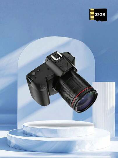 1600万像素数码相机，支持1080P高清视频录制，16倍光学变焦，数码防抖，配备2.4英寸可拆卸镜头，家用摄像机 - 黑色