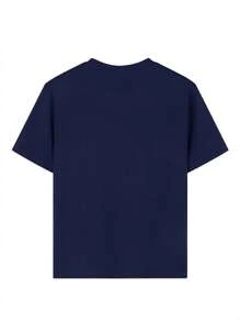 1 pieza Camiseta de manga corta con patrón de estrella para niña preadolescente, ropa juvenil cómoda y de moda, Top de verano para niñas