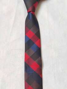 Men's Casual Colorful Plaid Slim Tie(5.5cm) - màu nâu - Xem 3