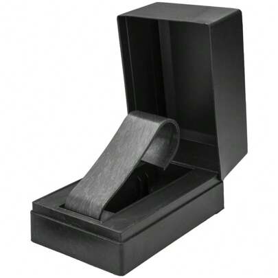 Kit 10 Caixinhas Plásticas Porta Relógio Suporte Plástico Preto Quadrado