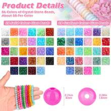 50pcs/360pcs/720pcs 8mm Cracked Crystal Glass Round Beads Jewelry Making Kit For DIY Bracelets, Necklaces, Earrings And Crafts, Beading Kit For Beginners (Random Colors)