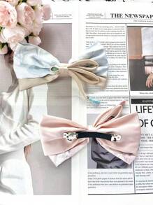 1pc New Chinese-Style Ink Painting Bowknot Ribbon Hair Clip - Multicolor - View 3