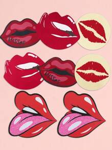 Sexy Lip Shaped Nipple Cover Pasties, Breathable Invisible Breast Petals Prevent Wardrobe Malfunction - Multicolor - View 2