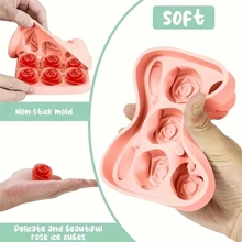 1pc Pink Mini Roses Ice Grid Ice Ball Silicone Mould,Ice-Ream Mould - Multicolor - View 9