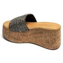 Sandales Compensation in Lüttich mit Braut Large in Raphia – Style Bohème Chic pour Été - Schwarz - Übersicht 3