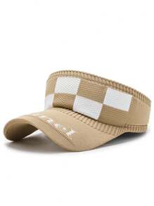 Tweekleurige geruite letter casual bohemian polyester hardlooppet, winddichte uv-bescherming decoratie, lente/zomer