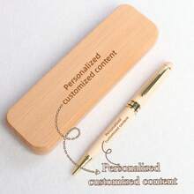 Personalized Maple Wood Pen Set, Customizable Engraved Signature Pen, Push-Button Cap, Medium Nib, Ideal Office Gift For Teachers, Anniversary, Valentine's Day - Multicolor - View 11