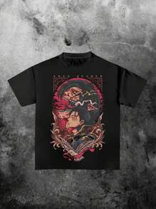 Japanese Anime T-Shirt Eren Shingeki No Kyojin Shirt Unisex 100% Cotton Plus Size - Immediate Shipping! - màu đen - Xem 2