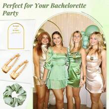 20 Stücke Brautjungfer Antrag Geschenke, weiche Seide Satin Haaraccessoires beinhalten 5 Scrunchies, 10 Haarclips, 5 Karten als Geschenk für Hochzeit, Braut Junggesellinnenabschied