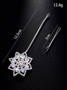 1 件新款花朵复古图案传统头饰，时尚水钻头链，适合女士头饰 Tikka