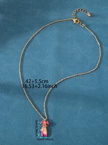 1 pieza Lindo collar con colgante de mariposa rosa de moda, regalo para pareja, mejor amigo y Día de la Madre, joyería para damas