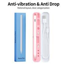 MAXMORS 具有倾斜压力灵敏度、电池电量显示或蓝牙电池指示器、磁性附件的手掌拒绝主动触控笔，兼容 iPad Pro Mini 6、Air 2023、2022、2021、2020、2019、2018 和 Apple Pencil/iPad Pencil，包括 2 个替换笔尖