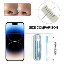 2 件双面刀鼻毛修剪器带收纳盒，便携式手动鼻毛去除剃须刀套装，男女皆宜，可清洗 360 度旋转鼻毛修剪器 - 鼻部护理工具、美发产品及理发沙龙美容旅行必备配件 - 彩色 - 查看 11