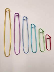 Aluminum Woven Aluminum Stitch Markers, Durable Yarn Locking Tool For Knitting And Crochet, Multicolored Aluminum, Random Color, Large Sweater Markers - Multicolor - View 2