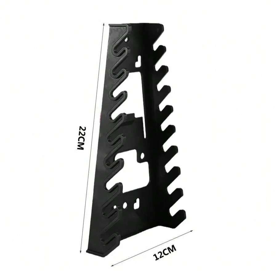 Plastic Wrench Rack Organizer Wall Mounted Tray Sockets Storage Tools Rack Sorter Standard Spanner Holders Home Wrench Holder - Black - View 1
