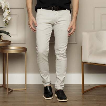 Calça Social Sarja Slim Social FIT Sport Bolso embutido