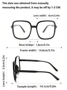 1 pièce/3 pièces Lunettes claires de style classe, esthétique, moderne et simple pour femmes. Style technologique et décontracté pour le bureau, la lecture et la vie quotidienne. Accessoires de lunettes pour femmes.