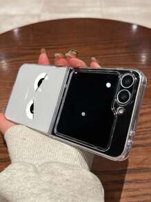 Funda de teléfono transparente con expresión enojada compatible con Samsung Galaxy Z Flip6, ligera y delgada cubierta protectora para teléfonos plegables Galaxy Z Flip3/4/5/7 - transparente - Ver 2