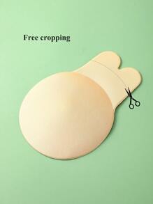 1pair Reusable Plus Rabbit Ear Nipple Covers, Invisible Silicone Adhesive Bra Pasties For Sports And Push-Ups