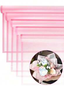 40pcs Flower Wrapping Paper Flower Bouquet Wrapping Paper Sheets With Golden Edge Korean Style Wrapping Paper For DIY Craft Gift Package Decoration Floral Supplies, 23 X 23 Inch, Wrapping Paper, Tissue Paper, Flower Bouquet Supplies (Pink)