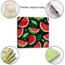 1 Piece Home Kitchen Wall Decor Framed Canvas Watermelon Pattern Home Decor Framed Canvas Wall Art Paintings For Living Room - Canvas Framed Print Wall Artworks Bedroom Decoration Office Wall Decor