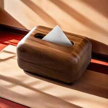 Scatola portafazzoletti in legno massello magnetica, scatola per la carta da tavolo per il salotto in noce, scatola di immagazzinaggio da tavolo, accessorio per la casa, scatola portafazzoletti per il bagno e la cucina