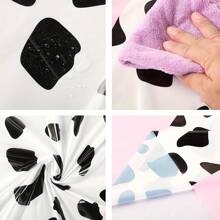 Disposable Plastic Tablecloth With Cow Print, 53.94 X 107.87 Inches, Rectangular Pink Elegant Party Tablecloth, Cowgirl Birthday Theme Decor, Machine Woven - Black And White Design - Pink - View 3