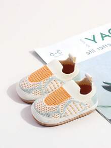 Infant Flat Loafrs,Male And Female Babies With The Same Style,A Combination Of Color Slip-On Design Simple Fashion Generous,Flat Shoes For Newborns - Apricot - View 1