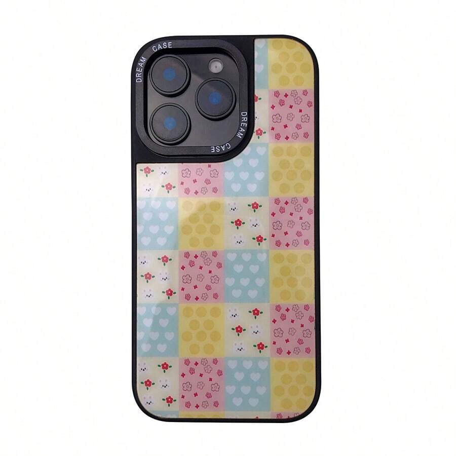 Splicing 1pc Ins Style Floral Tulip Silicone Lens Cover Protection Case Compatible With IPhone - Multicolor - View 1