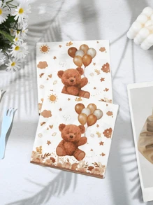 50pcs/25pcs, 13*13IN/33*33CM Brown Teddy Bear Themed Disposable Paper Napkins, Suitable For Various Theme Parties And Daily Use, Enhance The Festival Atmosphere