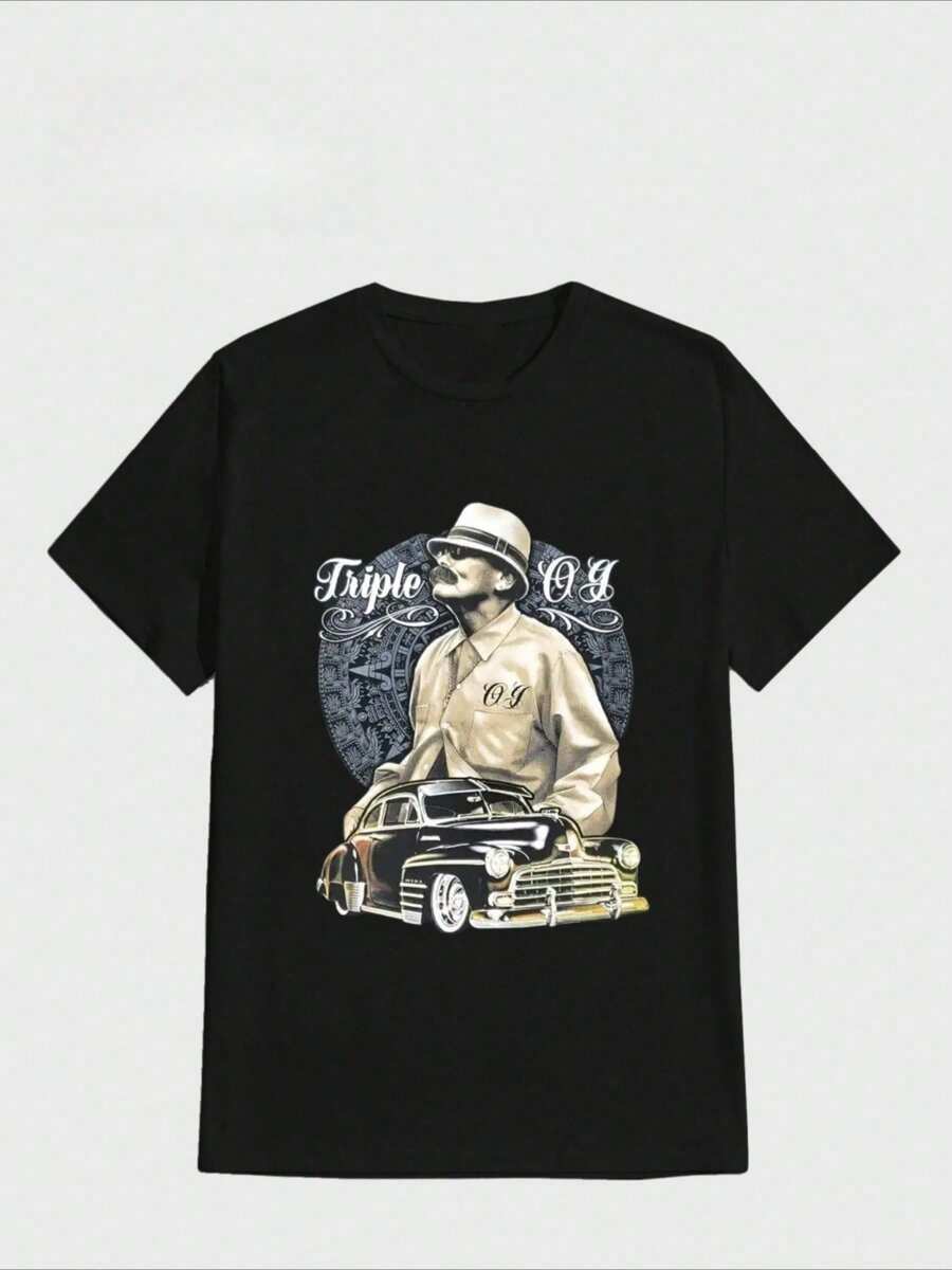 Sports Men's Casual Tee Cruising Lowrider Bike It Clown Joker Gangster David Gonzales Dga Casual Digital Print Pure Heavy Cotton T Shirt - 黑色 - 查看 1