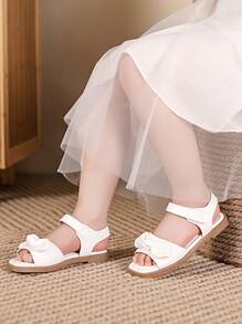 Kids Casual Versatile Simple Decorative Flat Sandals - White - View 6